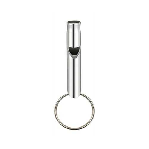 1pc Aluminum Whistle With Keychain; Sturdy Lightweight Whistle; For Signal Alarm; Outdoor Camping; Hiking Accessories